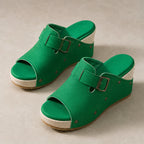 Minora Platform Sandals - Green - Sandals - Brondals - Image 1