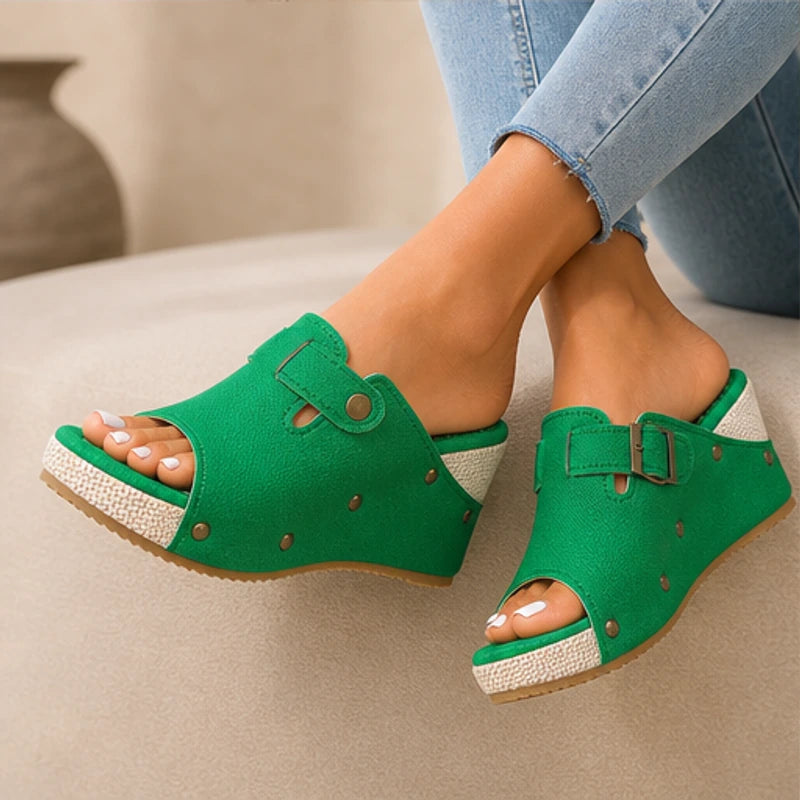 Minora Platform Sandals - Green - platform sandals - Brondals - Image 2
