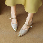 Tacones slingback de perlas Kyoto