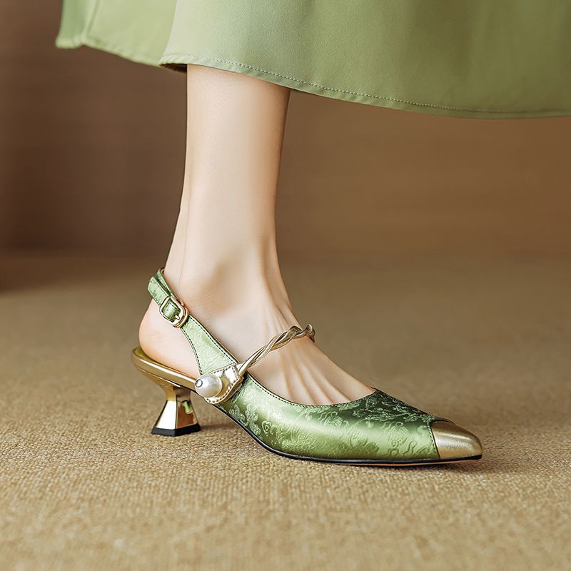 Tacones slingback de perlas Kyoto