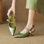 Tacones slingback de perlas Kyoto