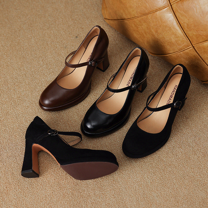 Tacones de cuero genuino Alora