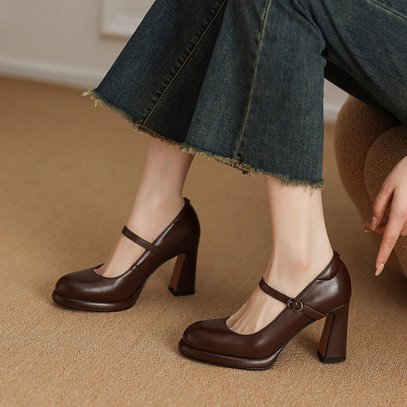 Tacones de cuero genuino Alora
