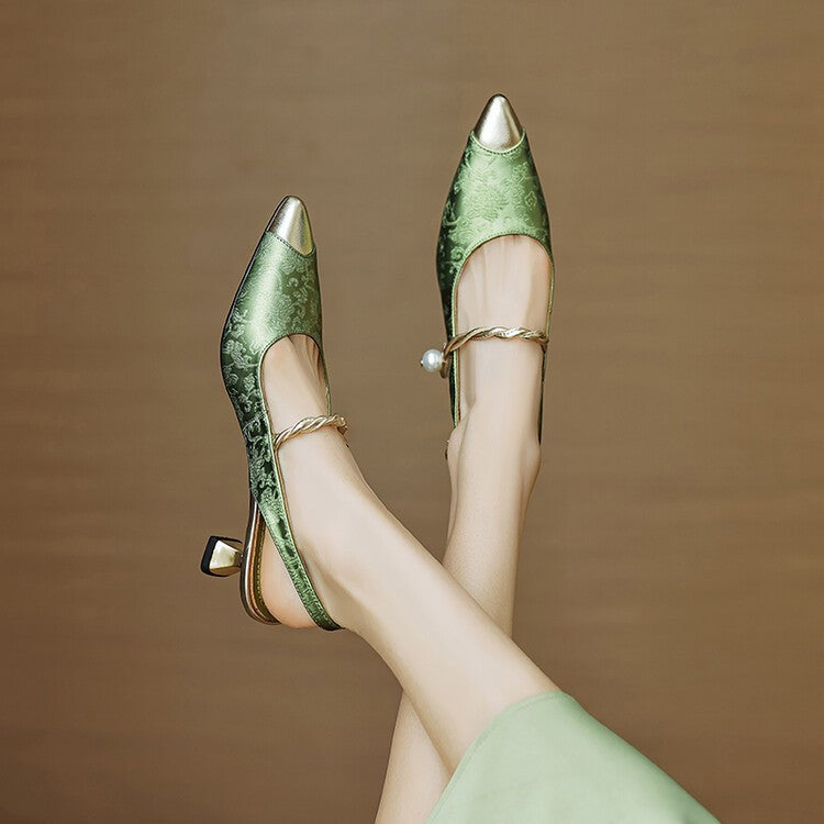 Tacones slingback de perlas Kyoto