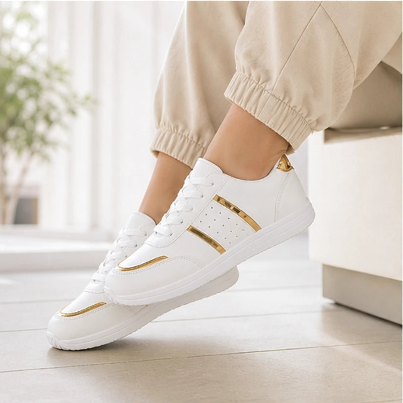 Nova Metallic Comfort Sneaker - White - retro sneakers - Brondals - Image 7