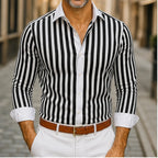 Henry James Striped Shirt - Black - Shirt - Brondals - Image 1