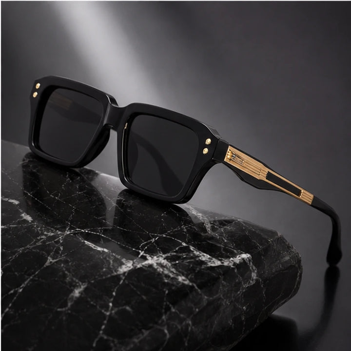 Laventia Square Sunglasses - Black/Gold - women's sunglasses - Brondals - Image 4