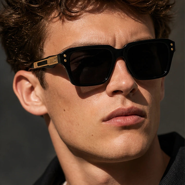 Laventia Square Sunglasses - Black/Gold - uv protection - Brondals - Image 5