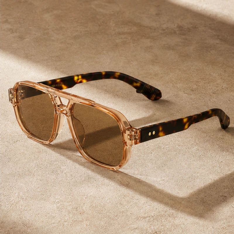 Palma Azure Aviator Sunglasses - Amber Tortoise - Sunglasses - Brondals - Image 1