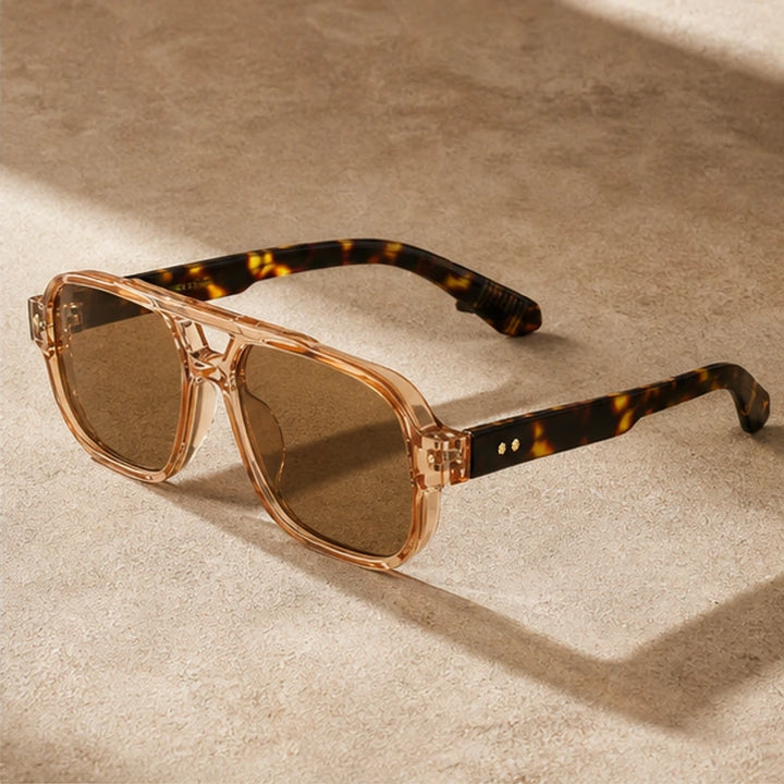 Palma Azure Aviator Sunglasses - Amber Tortoise - Sunglasses - Brondals - Image 1
