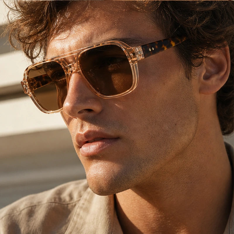 Palma Azure Aviator Sunglasses - Amber Tortoise - tortoiseshell - Brondals - Image 6