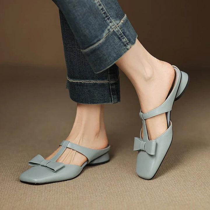 Verona Leather T-Strap Mules