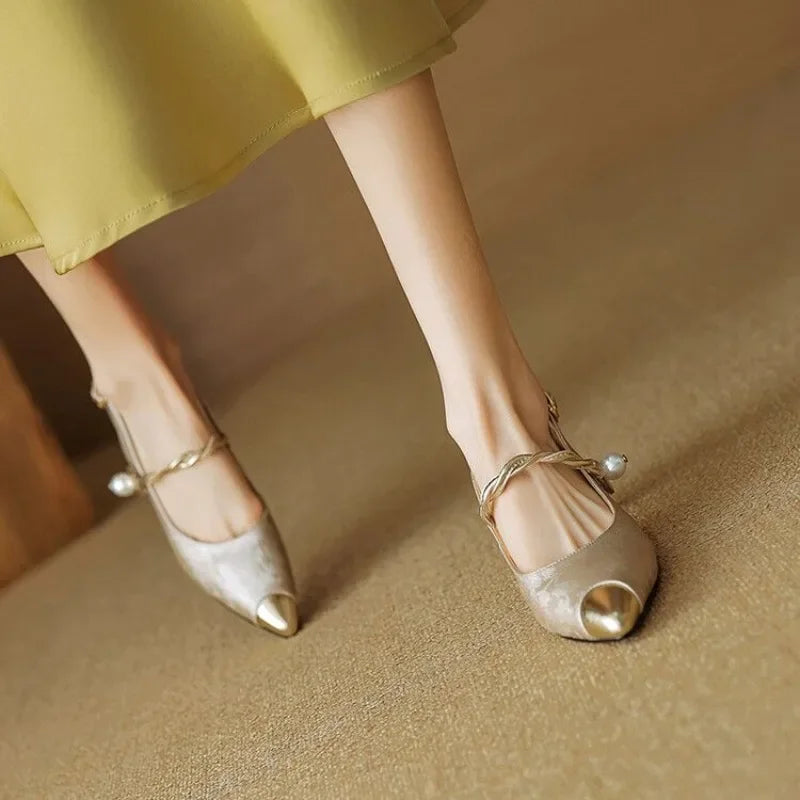 Tacones slingback de perlas Kyoto