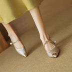 Tacones slingback de perlas Kyoto