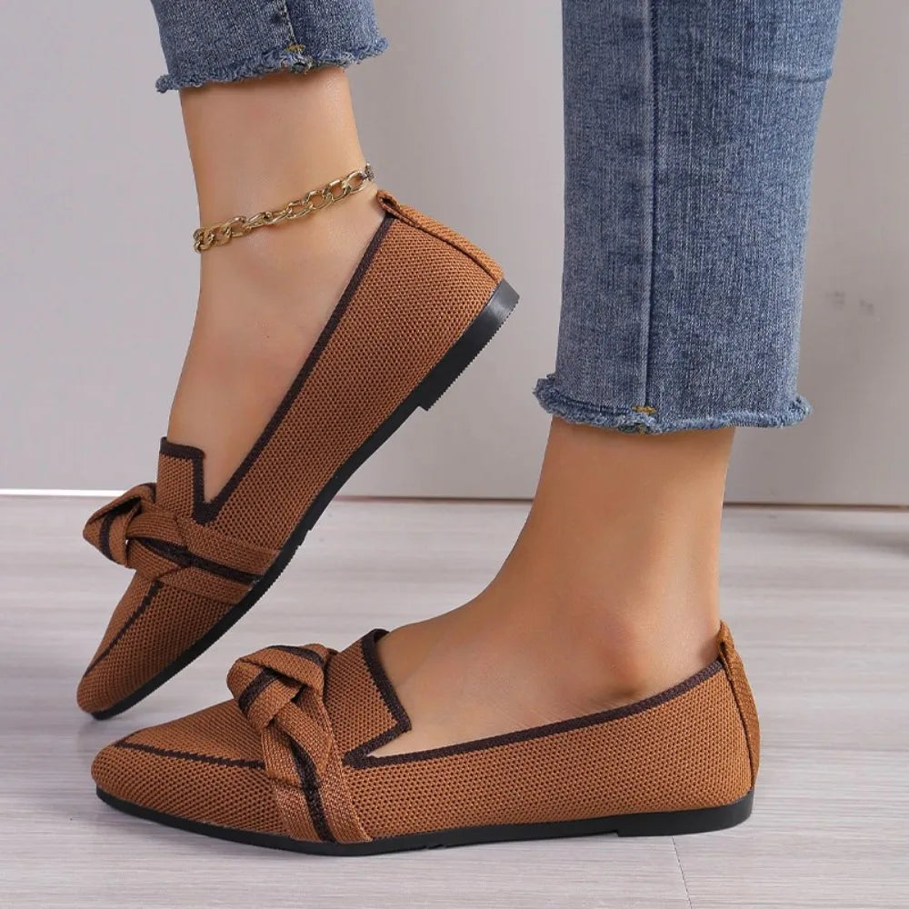 Bailarinas tipo mocasín con lazo parisino
