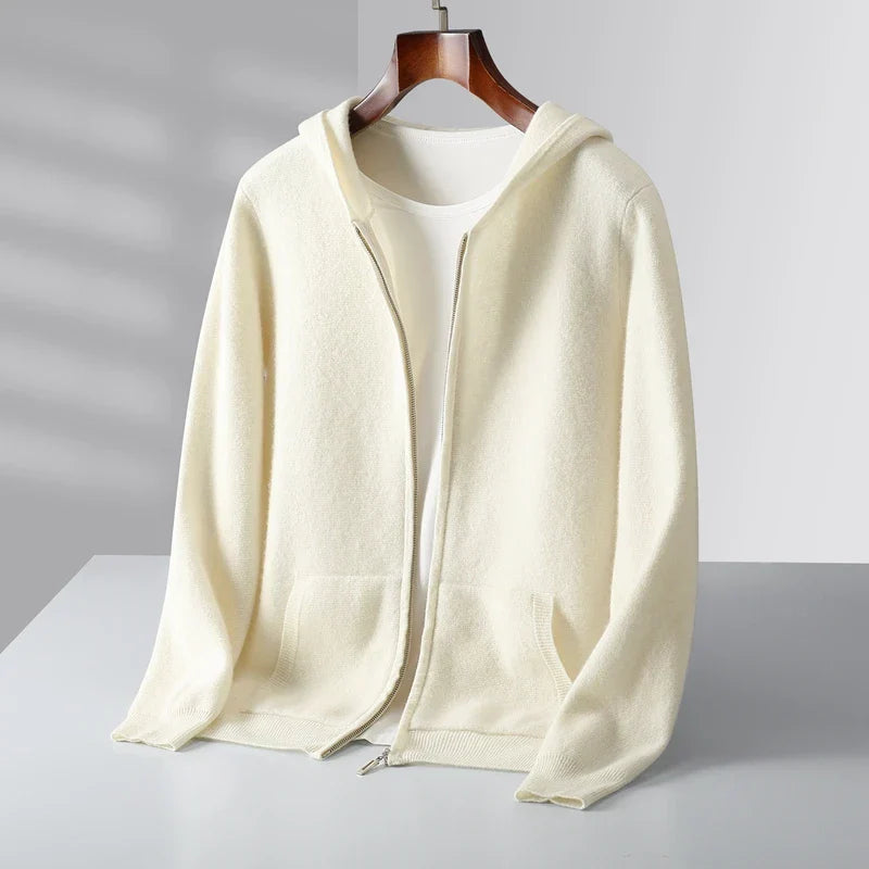 Sudadera con capucha y cremallera de cachemira Novaro