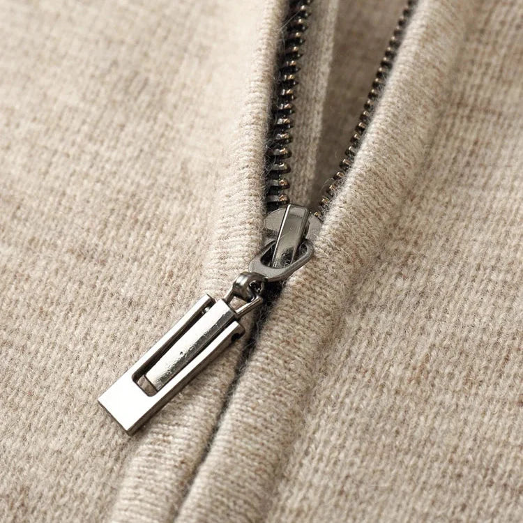 Sudadera con capucha y cremallera de cachemira Novaro