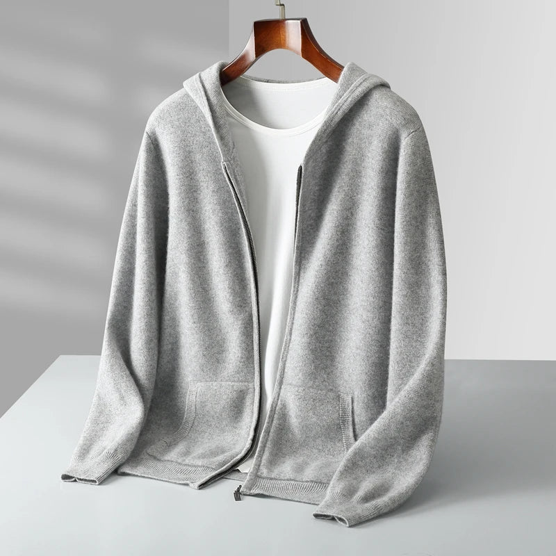 Sudadera con capucha y cremallera de cachemira Novaro