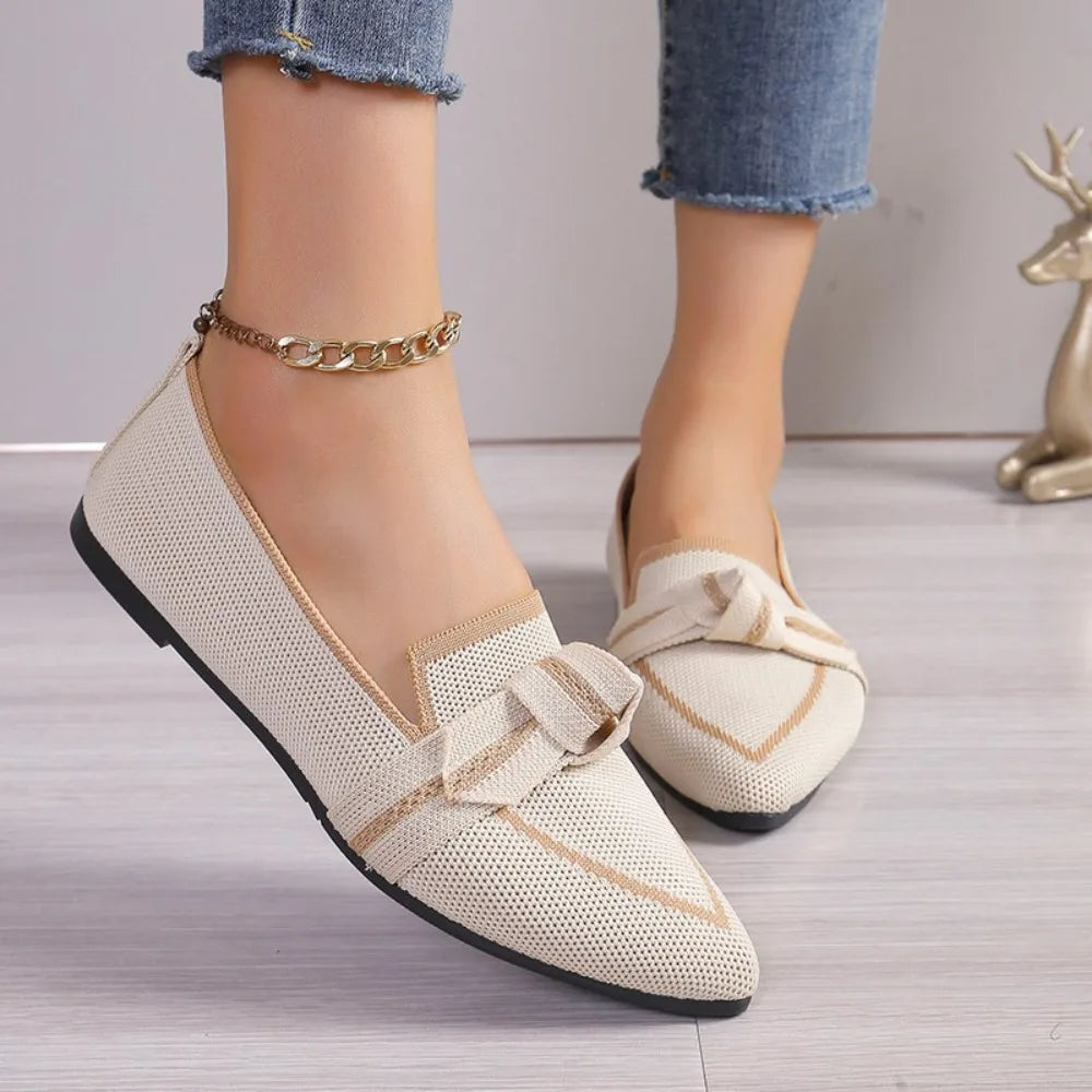 Bailarinas tipo mocasín con lazo parisino