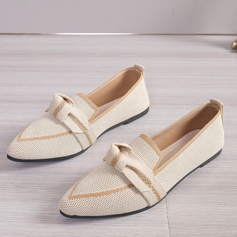 Bailarinas tipo mocasín con lazo parisino