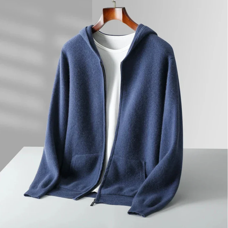 Sudadera con capucha y cremallera de cachemira Novaro