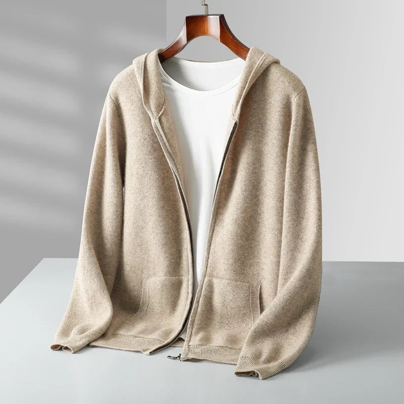 Sudadera con capucha y cremallera de cachemira Novaro