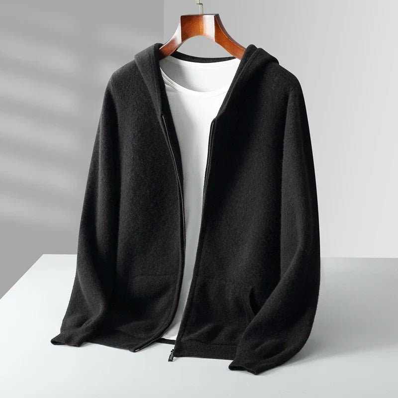 Sudadera con capucha y cremallera de cachemira Novaro