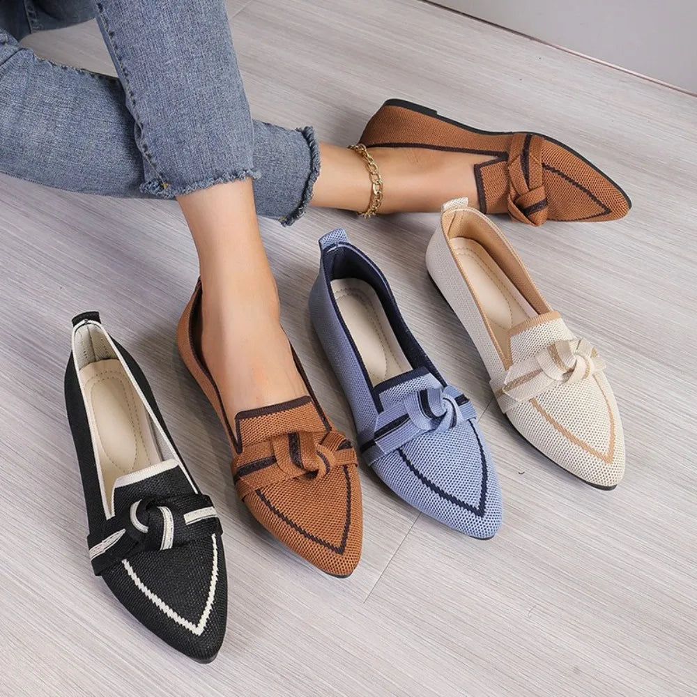 Bailarinas tipo mocasín con lazo parisino