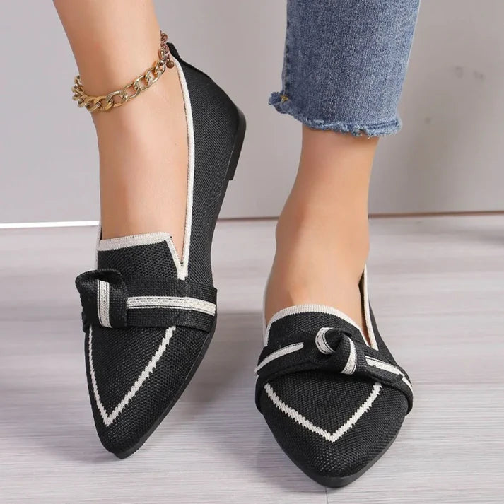 Bailarinas tipo mocasín con lazo parisino