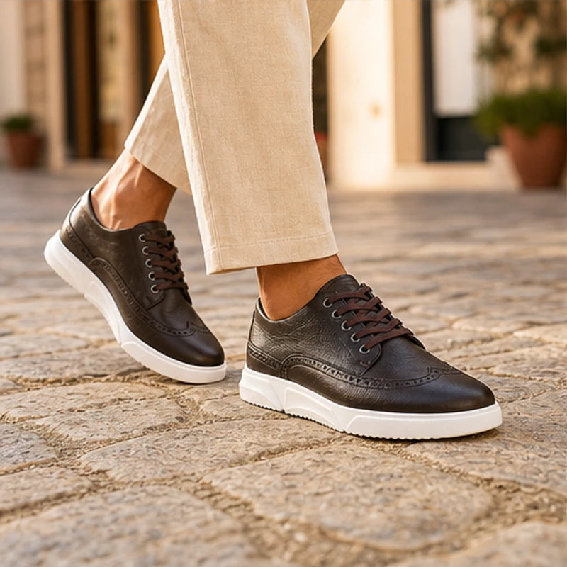 Mason Leather Brogue Sneakers - Dark Brown - men's sneakers - Brondals - Image 5