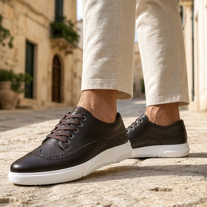 Mason Leather Brogue Sneakers - Dark Brown - leather sneakers - Brondals - Image 3