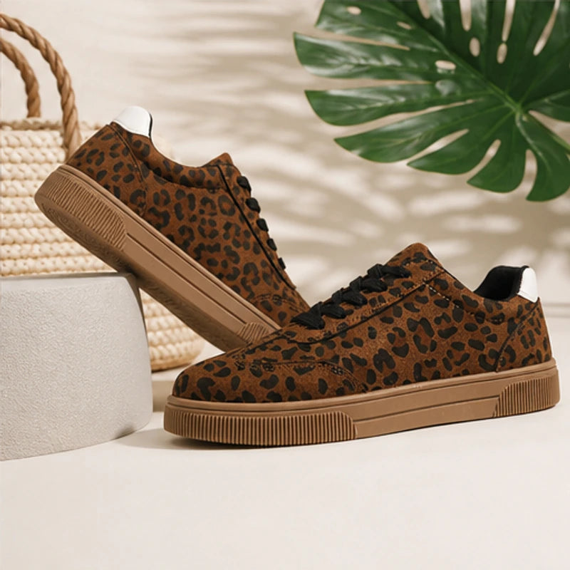 Sienna Leopard Low Top Sneaker - Brown - platform sneakers - Brondals - Image 3