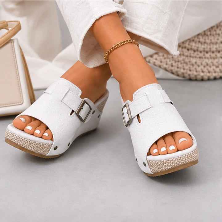 Minora Platform Sandals - White - Sandals - Brondals - Image 1