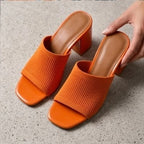 Selano Block Heel Sandals - Orange - block heel - Brondals - Image 3