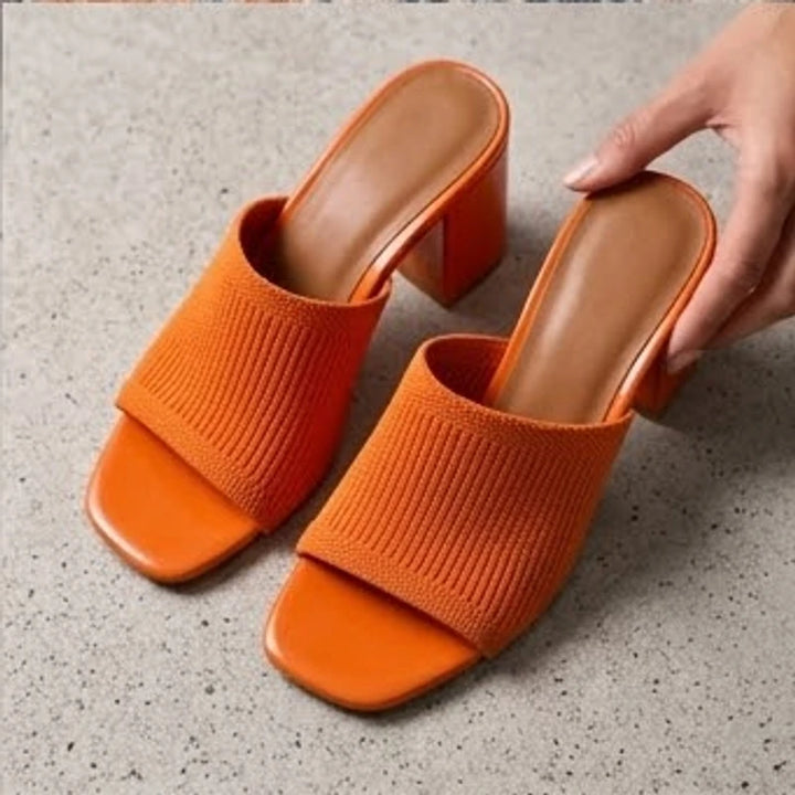 Selano Block Heel Sandals - Orange - block heel - Brondals - Image 3