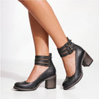 Marianna Leather Strap Heels - Black - women's heels - Brondals - Image 2