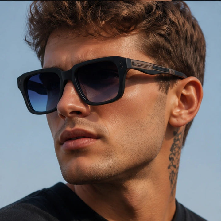 Laventia Square Sunglasses - Blue/Black - summer eyewear - Brondals - Image 7