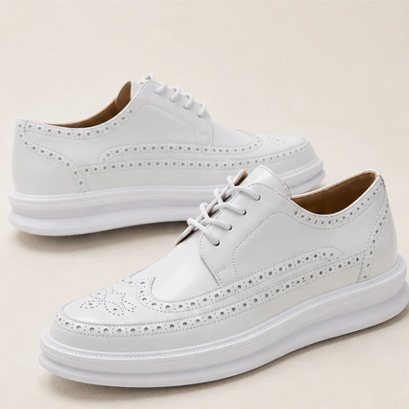 Grantham Brogue Sneakers - White - chunky sole - Brondals - Image 6