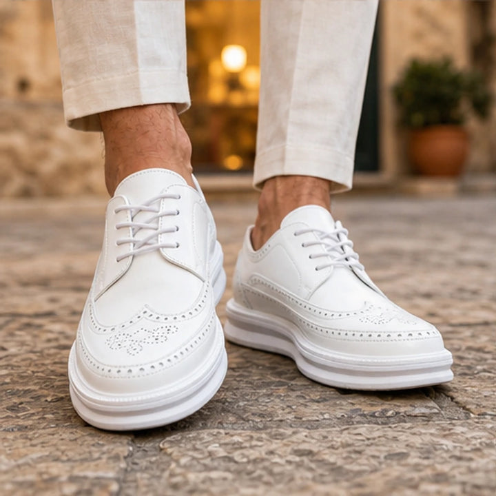Grantham Brogue Sneakers - White - leather sneakers - Brondals - Image 4