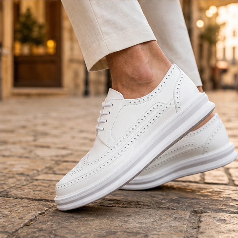 Grantham Brogue Sneakers - White - brogue sneakers - Brondals - Image 3