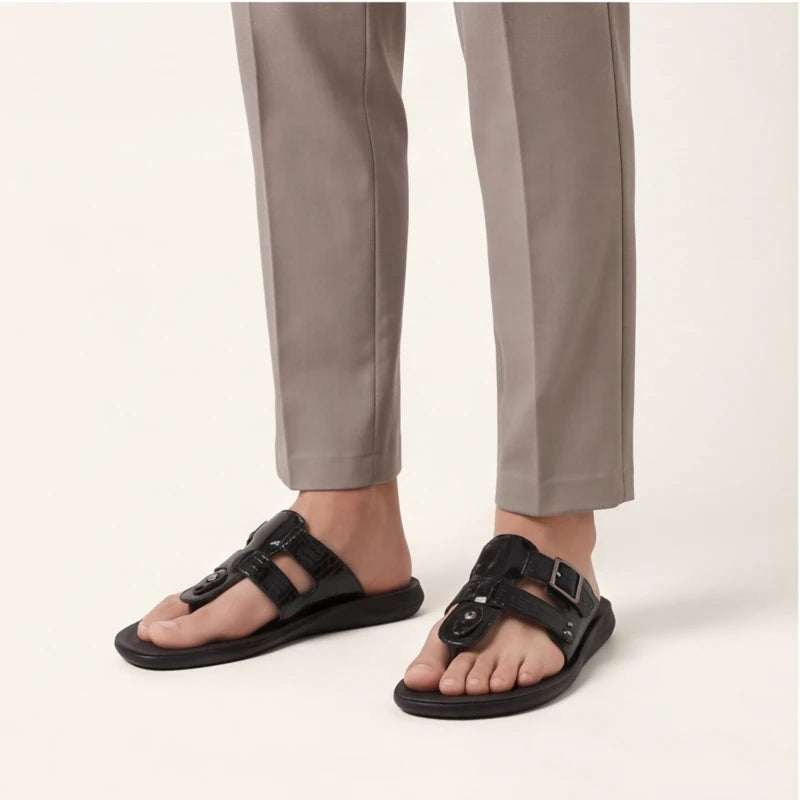 Lariva Leather Sandals - Black - toe-loop sandals - Brondals - Image 4