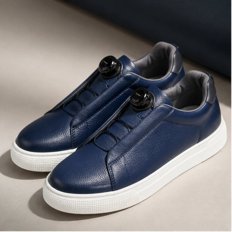 Jenson Leather Sneakers - Navy Blue - Sneakers - Brondals - Image 1