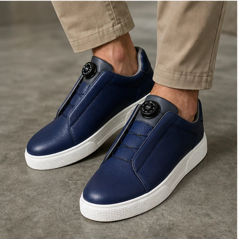 Jenson Leather Sneakers - Navy Blue - leather sneakers - Brondals - Image 3