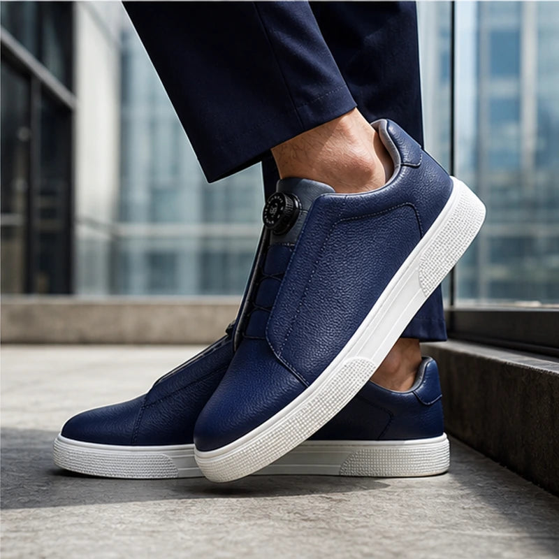 Jenson Leather Sneakers - Navy Blue - genuine leather - Brondals - Image 4