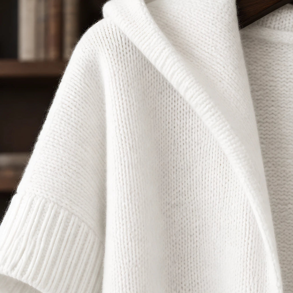Adelina Women's Hooded Poncho Cardigan - White - relisted - Brondals - Image 4