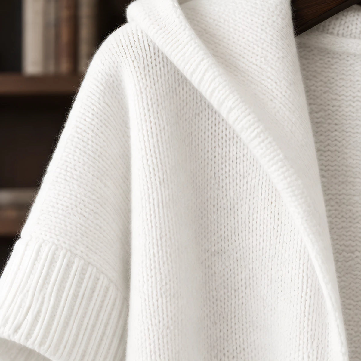 Adelina Women's Hooded Poncho Cardigan - White - relisted - Brondals - Image 4