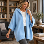 Adelina Women's Hooded Poncho Cardigan - Sky Blue - 23 sept - Brondals - Image 2