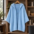 Adelina Women's Hooded Poncho Cardigan - Sky Blue - ai-processed - Brondals - Image 3