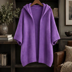 Adelina Women's Hooded Poncho Cardigan - Purple - ai-processed - Brondals - Image 3