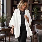 Adelina Women's Hooded Poncho Cardigan - White - 23 sept - Brondals - Image 2